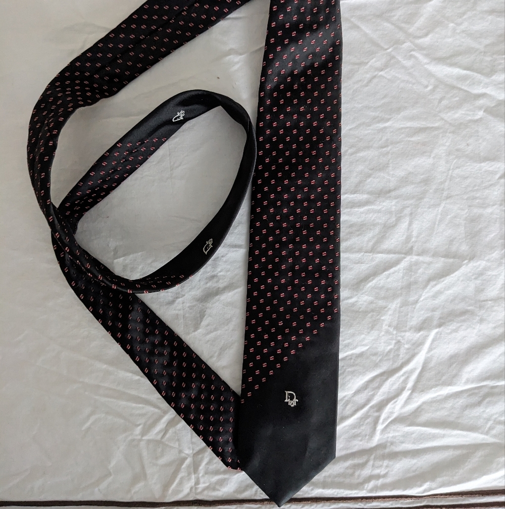 Dior Black Tie with Red Accents